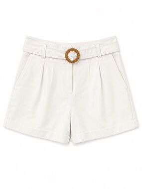 High-Rise Cream Belted Women's Shorts NWT Size XL